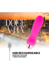 DOLCE VITA - VIBRATORE RICARICABILE CINQUE ROSA 7 VELOCITÀ