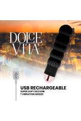 DOLCE VITA - VIBRATORE RICARICABILE SEI NERO 7 VELOCITÀ