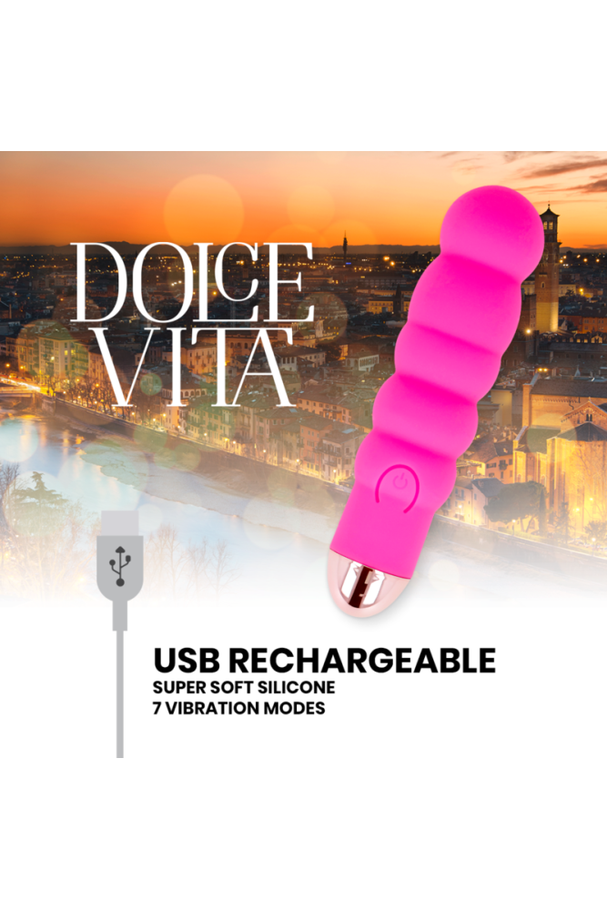 DOLCE VITA - VIBRATORE RICARICABILE SEI ROSA 7 VELOCITÀ