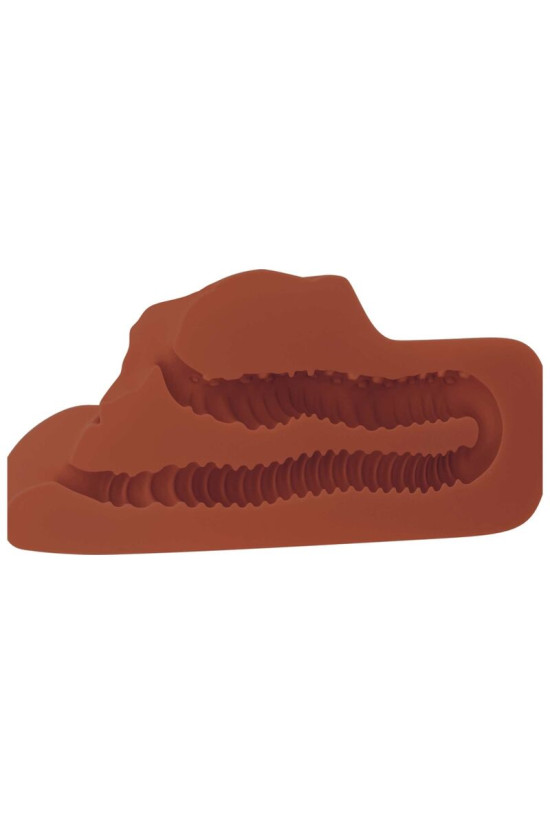 PDX PLUS - FIGA PERFETTA DOPPIO STROKER MASTURBATORE VAGINA E ANO MARRONE