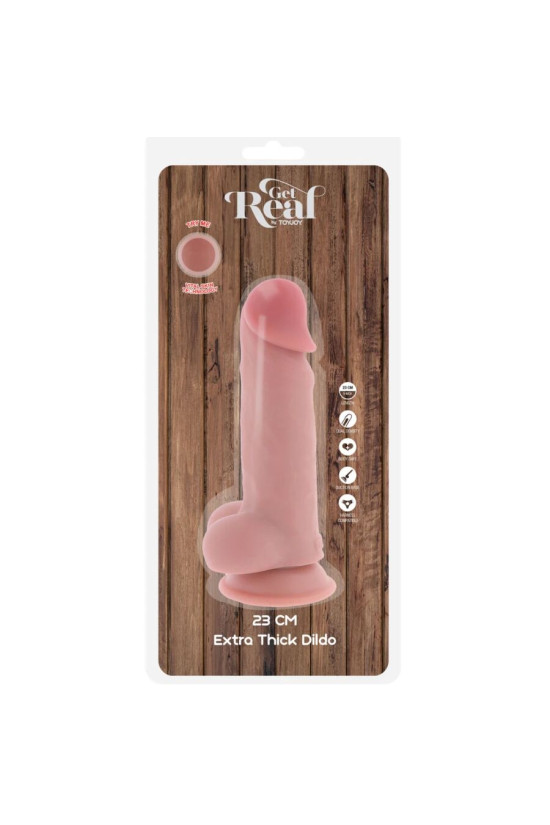 GET REAL - PENE REALISTICO DELUXE CON TESTICOLI EXTRA SPESSI 23 CM