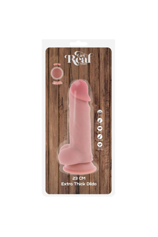 GET REAL - PENE REALISTICO DELUXE CON TESTICOLI EXTRA SPESSI 23 CM