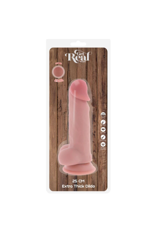 GET REAL - PENE REALISTICO DELUXE CON TESTICOLI EXTRA SPESSI 25 CM