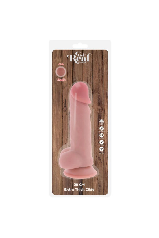 GET REAL - PENE REALISTICO DELUXE CON TESTICOLI EXTRA SPESSI 28 CM
