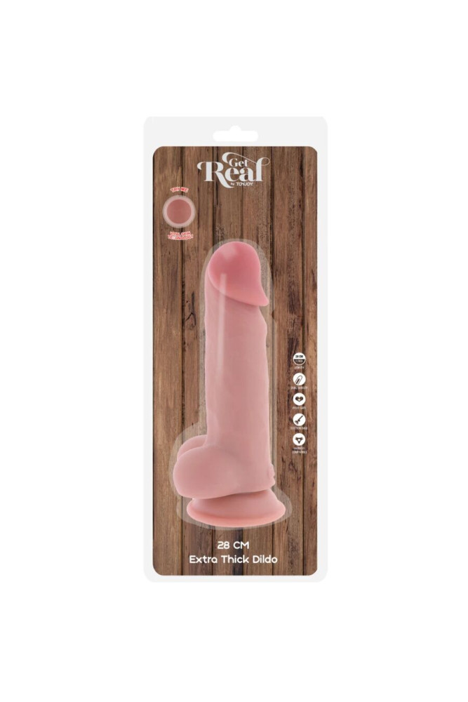 GET REAL - PENE REALISTICO DELUXE CON TESTICOLI EXTRA SPESSI 28 CM