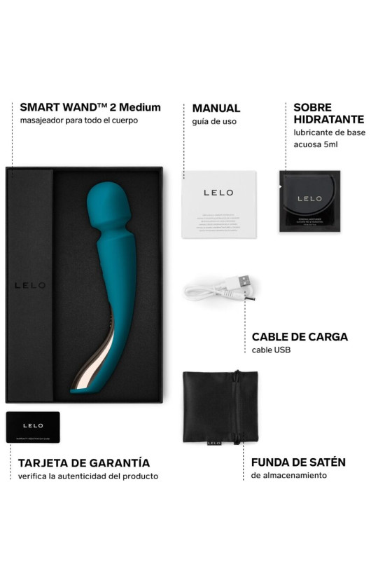 LELO - MASSAGGIATORE SMART MEDIUM WAND 2 AQUA
