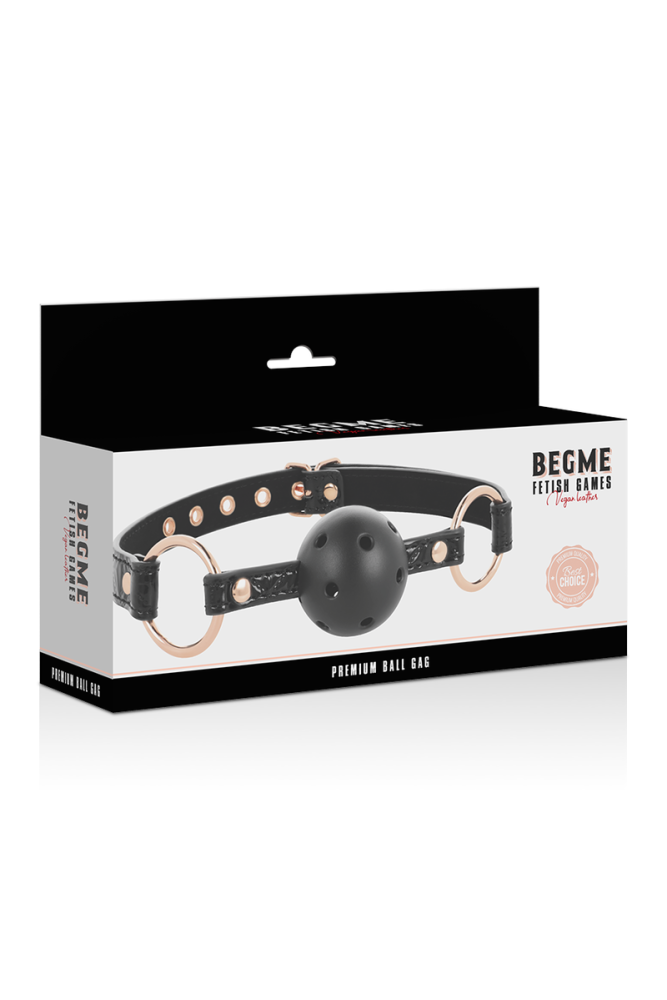 BEGME - BLACK EDITION BALL GAG VEGAN IN PELLE