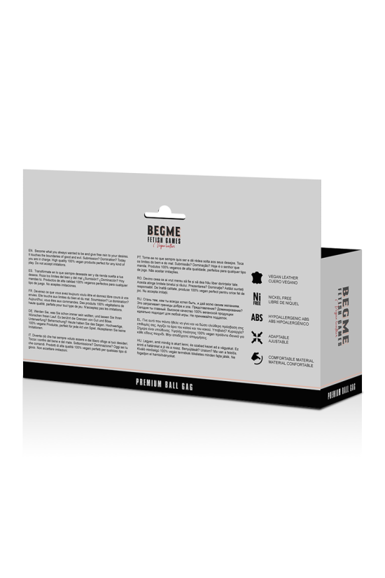 BEGME - BLACK EDITION BALL GAG VEGAN IN PELLE