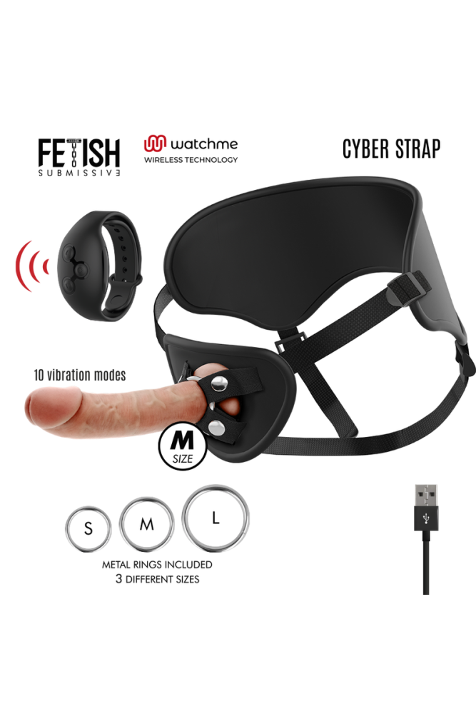 FETISH SUBMISSIVE CYBER STRAP - IMBRAGATURA CON TELECOMANDO TECNOLOGIA DILDO WATCHME M
