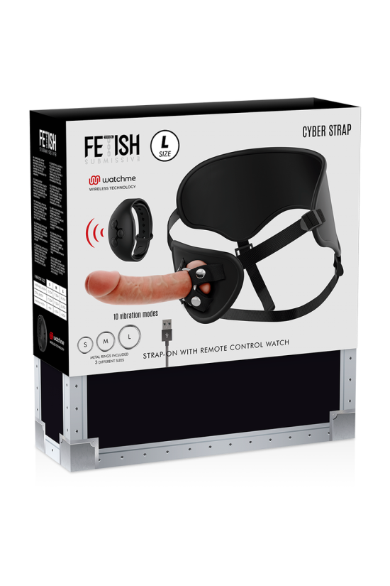 FETISH SUBMISSIVE CYBER STRAP - IMBRAGATURA CON TELECOMANDO TECNOLOGIA DILDO WATCHME L