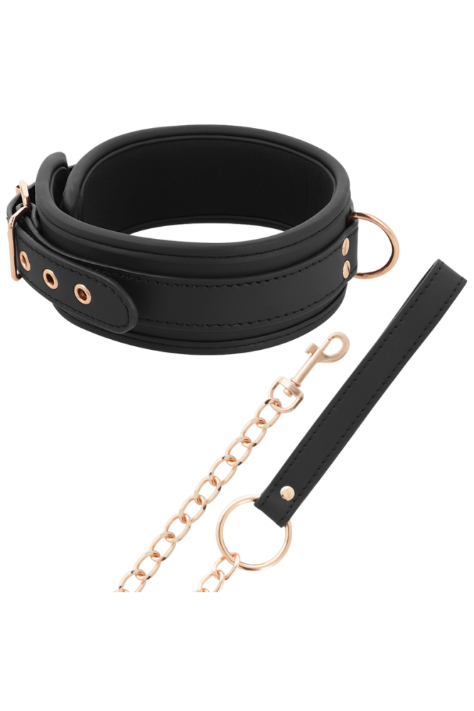 COQUETTE CHIC DESIRE - COLLANA IN PELLE FANTASIA VEGANA CON CINTURINO E FODERA IN NEOPRENE