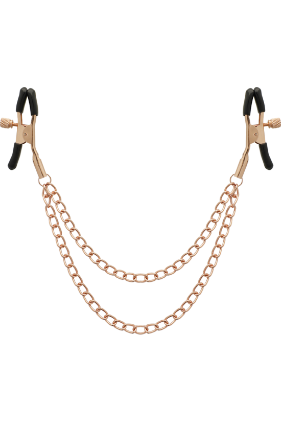 COQUETTE CHIC DESIRE - CLIPS PER CAPEZZOLI IN METALLO FANTASIA CON CATENA