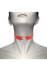 COQUETTE CHIC DESIRE - COLLANA IN PELLE VEGANA ROSSA ACCESSORIO FETISH DONNA