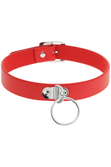 COQUETTE CHIC DESIRE - COLLANA IN PELLE VEGANA ROSSA ACCESSORIO FETISH DONNA