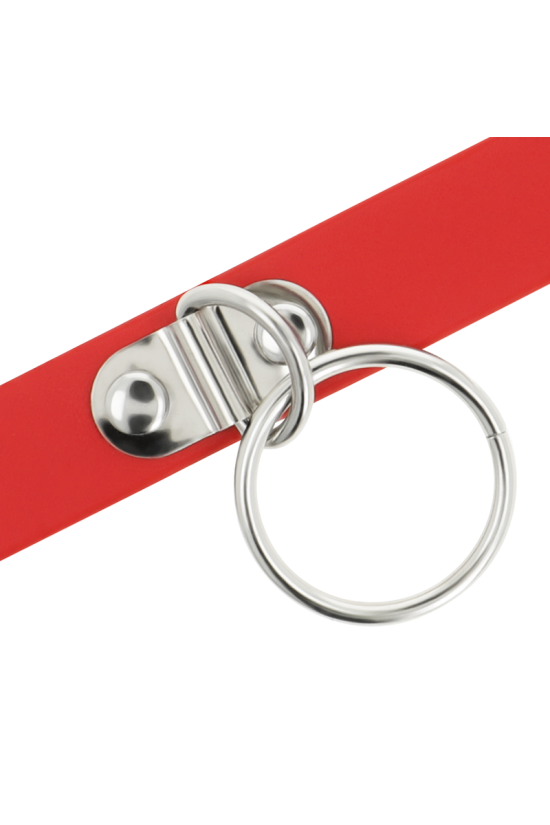 COQUETTE CHIC DESIRE - COLLANA IN PELLE VEGANA ROSSA ACCESSORIO FETISH DONNA