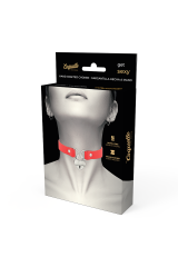 COQUETTE CHIC DESIRE - COLLANA IN PELLE VEGANA ROSSA CON ACCESSORIO CUORE CON CHIAVE