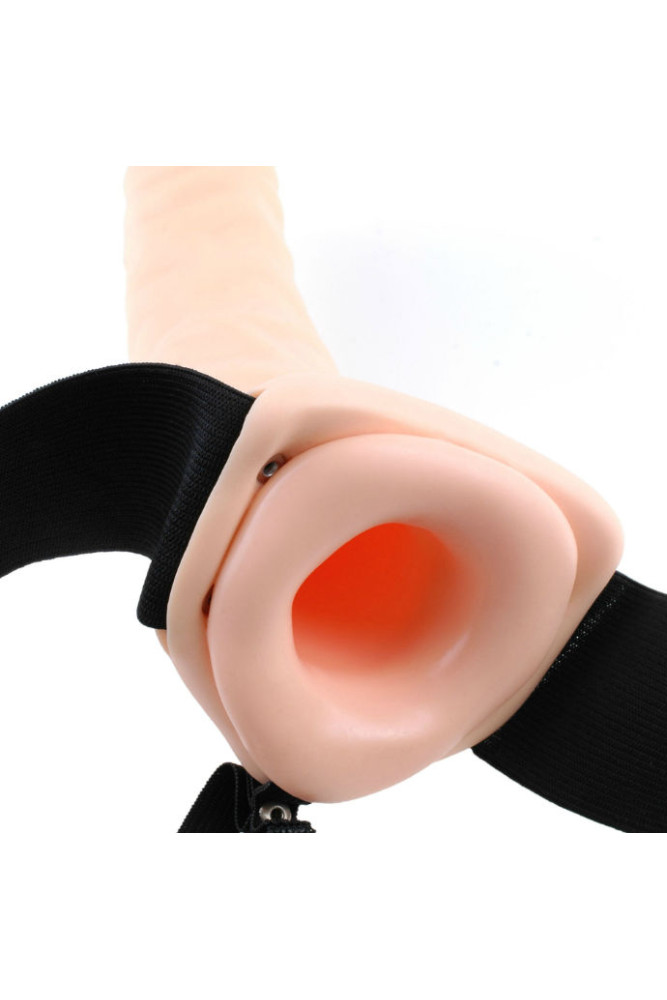 FETISH FANTASY SERIES - 19 CM STRAP-ON CAVO VIBRANTE MARRONE