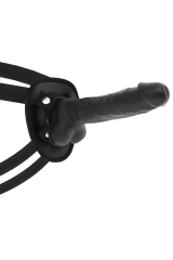 COCK MILLER - IMBRACATURA + COCKSIL ARTICOLABILE DENSIT SILICONE NERO 18 CM