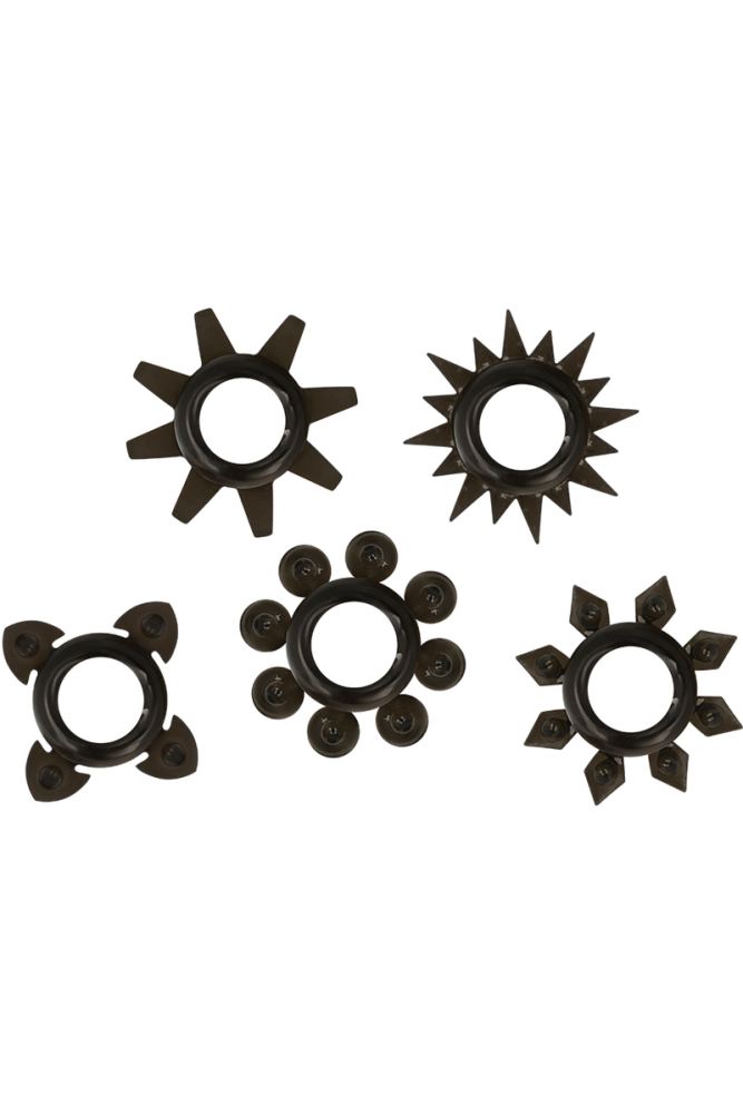 OHMAMA - SET DI 5 ANELLI PER TESTICOLI E PENE IN SILICONE