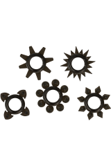 OHMAMA - SET DI 5 ANELLI PER TESTICOLI E PENE IN SILICONE