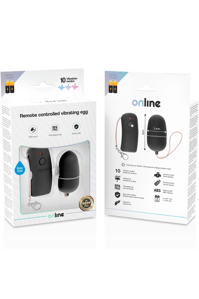 ONLINE - UOVO VIBRANTE CON TELECOMANDO NERO