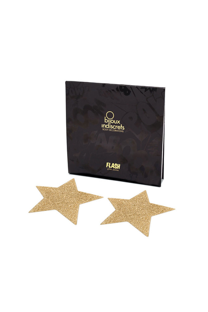 BIJOUX - INDISCRETS COPRI CAPEZZOLI FLASH GOLDEN STAR