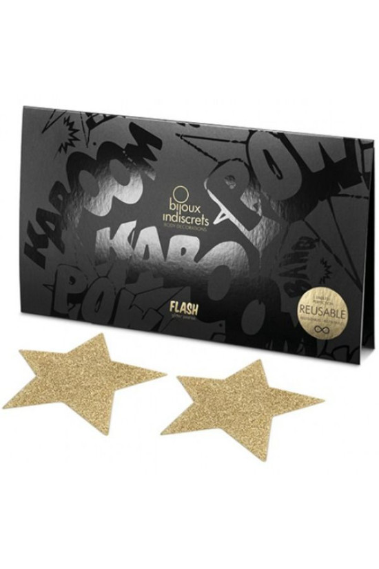 BIJOUX - INDISCRETS COPRI CAPEZZOLI FLASH GOLDEN STAR