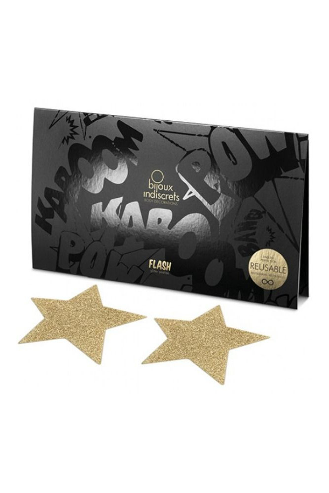 BIJOUX - INDISCRETS COPRI CAPEZZOLI FLASH GOLDEN STAR