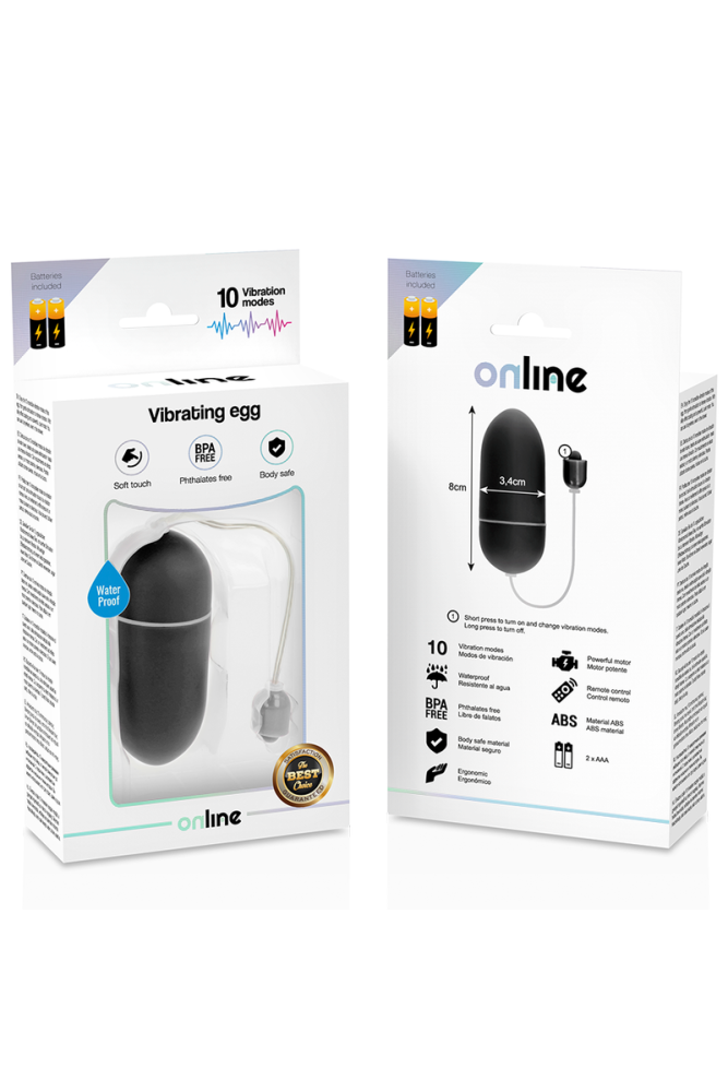 ONLINE - UOVO VIBRANTE IMPERMEABILE NERO