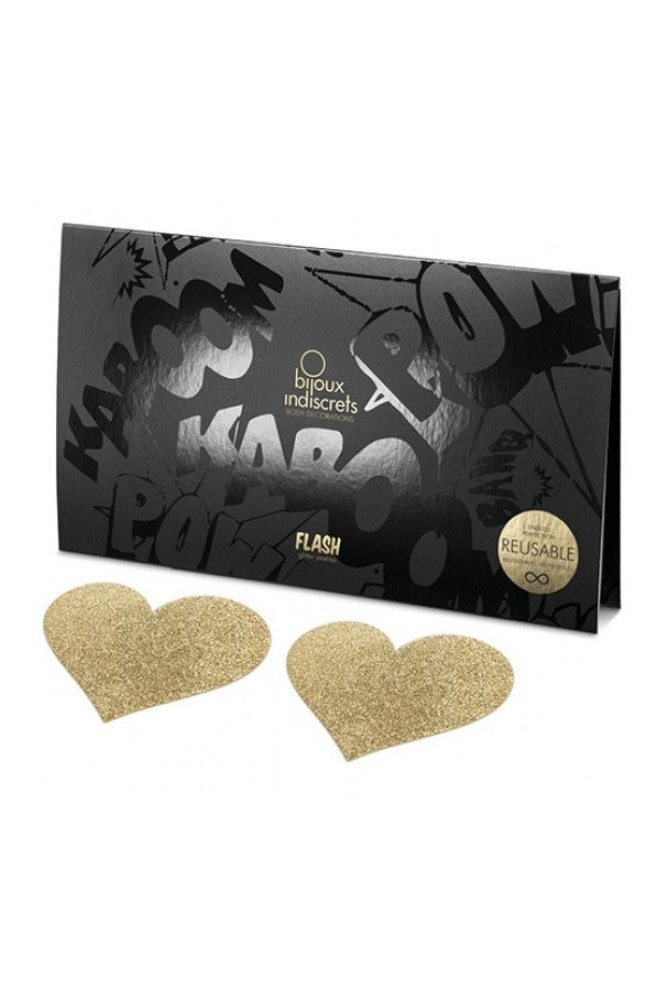 BIJOUX - INDISCRETS COPRI CAPEZZOLI FLASH CUORE DORATO