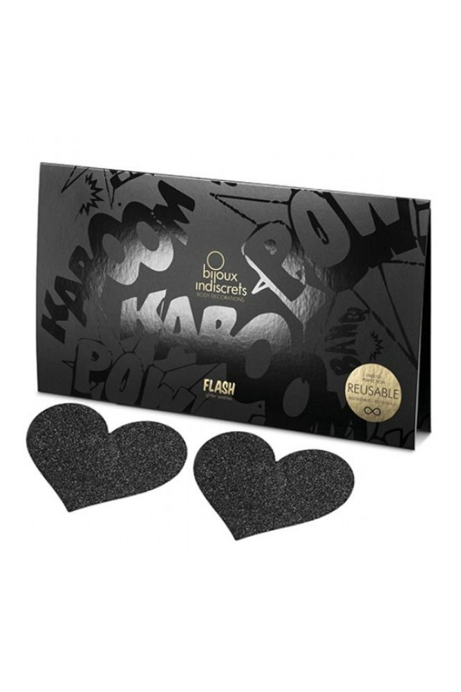BIJOUX - INDISCRETS FLASH NERO TAGLI CAPEZZOLI CUORE