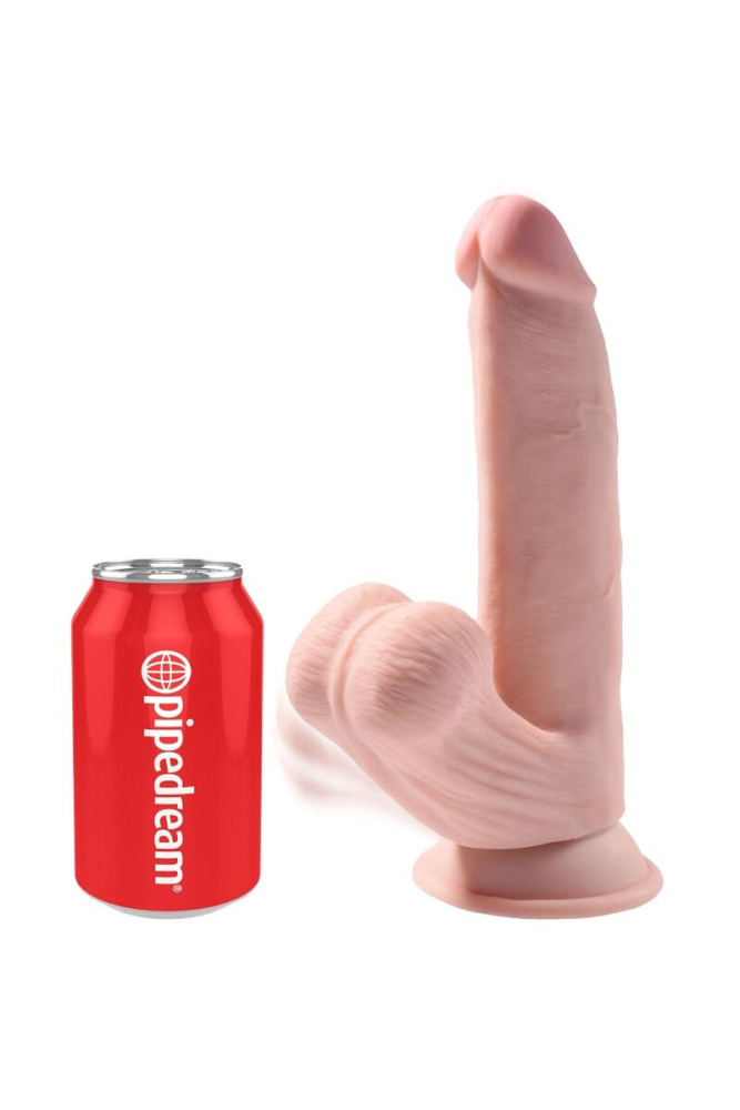 KING COCK - PLUS 3D DILDO SFERE OSCILLANTI 24.5 CM PELLE CHIARA
