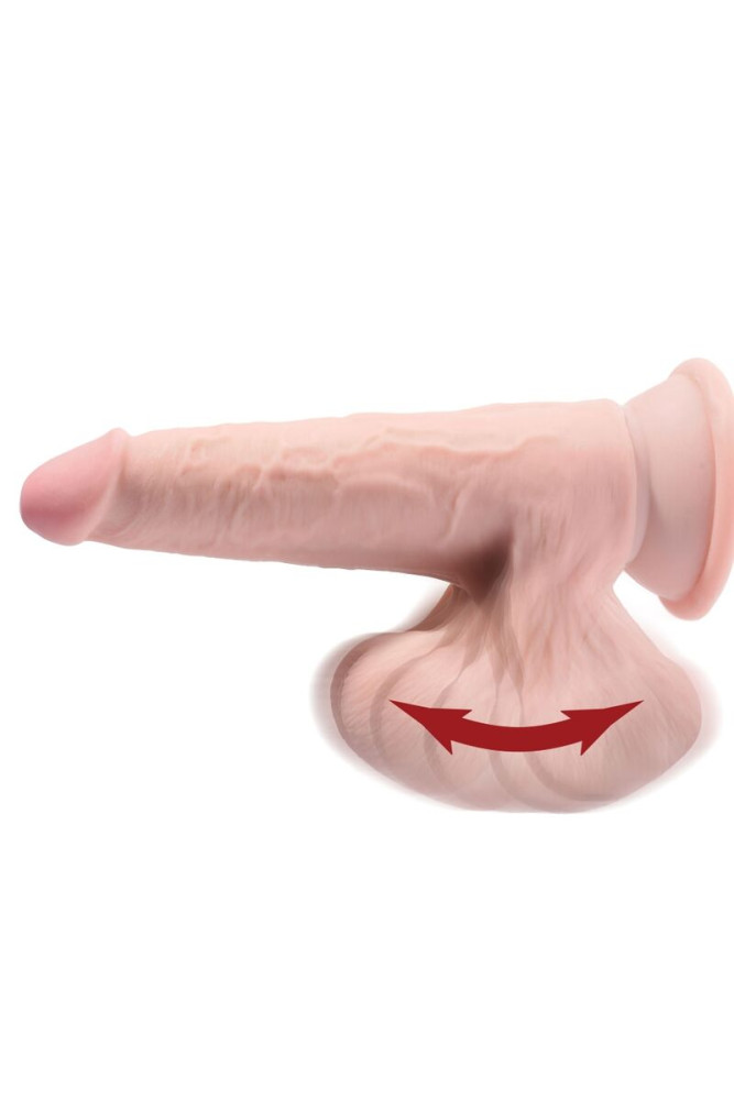 KING COCK - PLUS 3D DILDO SFERE OSCILLANTI 24.5 CM PELLE CHIARA
