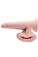 KING COCK - PLUS 3D DILDO SFERE OSCILLANTI 24.5 CM PELLE CHIARA