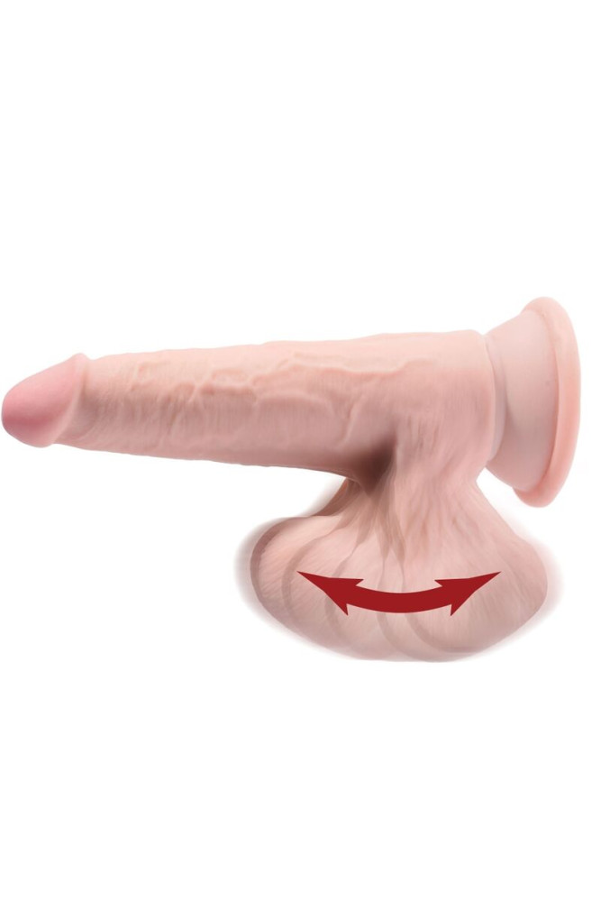 KING COCK - PLUS 3D DILDO SFERE OSCILLANTI 15.2 CM PELLE CHIARA