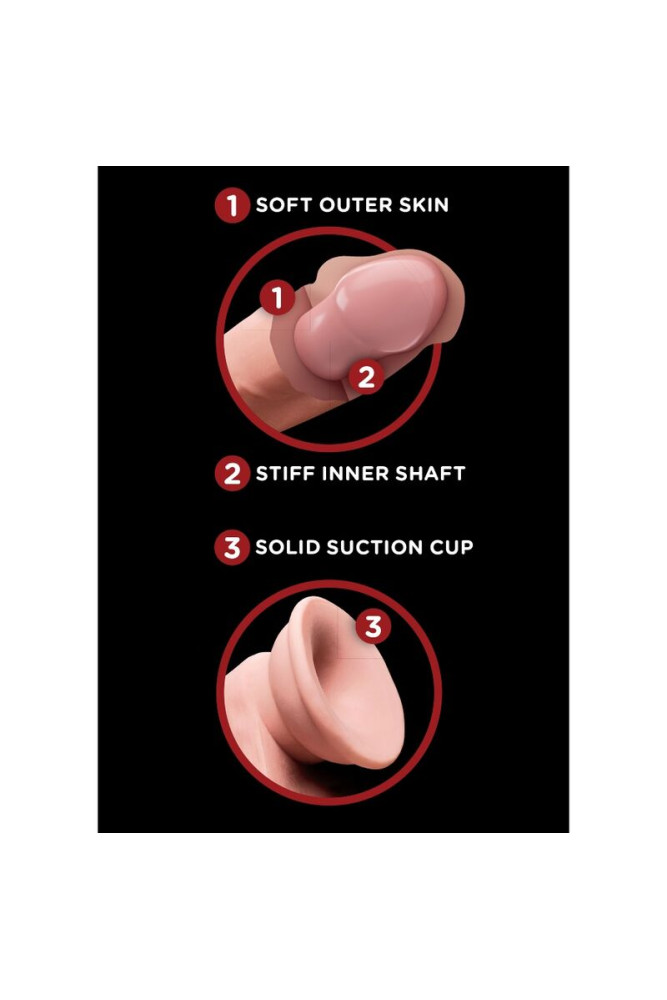 KING COCK - PLUS 3D DILDO SFERE OSCILLANTI 12.7 CM