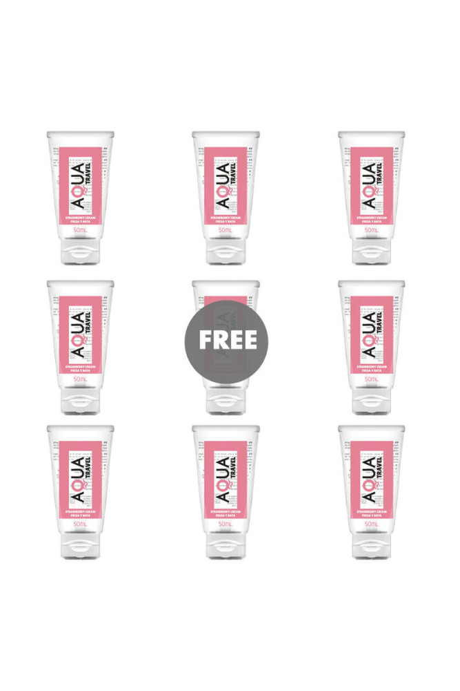 AQUA TRAVEL - CREMA GUSTO FRAGOLA LUBRIFICANTE ALL''ACQUA - 50 ML 8+1 IN OMAGGIO