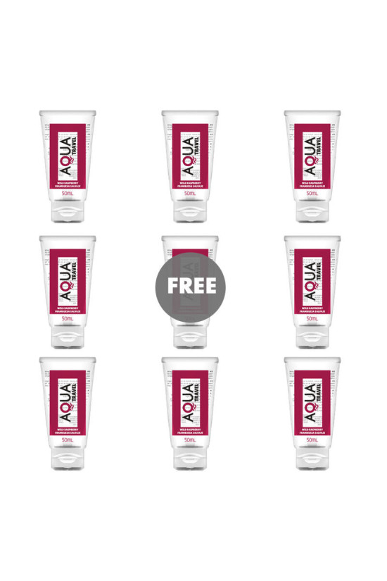 AQUA TRAVEL - LUBRIFICANTE ALL''ACQUA AL GUSTO DI LAMPONE SELVATICO - 50 ML 8+1 IN OMAGGIO