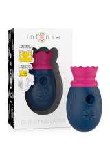 INTENSE - STIMOLATORE CLITORIDEO 10 MODALITÀ DI ASPIRAZIONE E LECCATURA - BLU