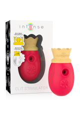 INTENSE - STIMOLATORE CLITORIDEO 10 MODALITÀ DI ASPIRAZIONE E LECCATURA - ROSSO
