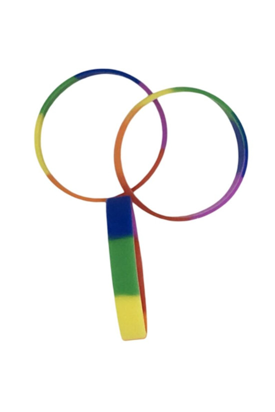 PRIDE - BRACCIALE IN SILICONE CON BANDIERA LGBT