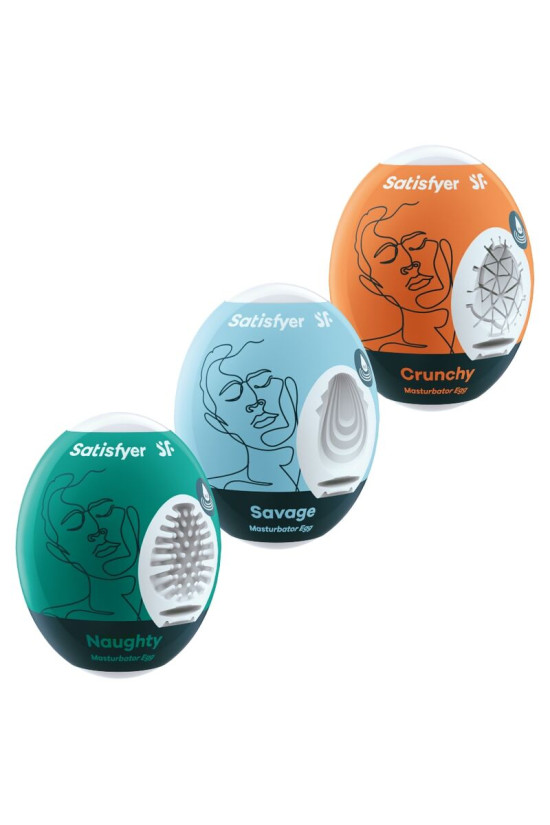 SATISFYER - 3 UOVA MASTURBATORI NAUGHTY