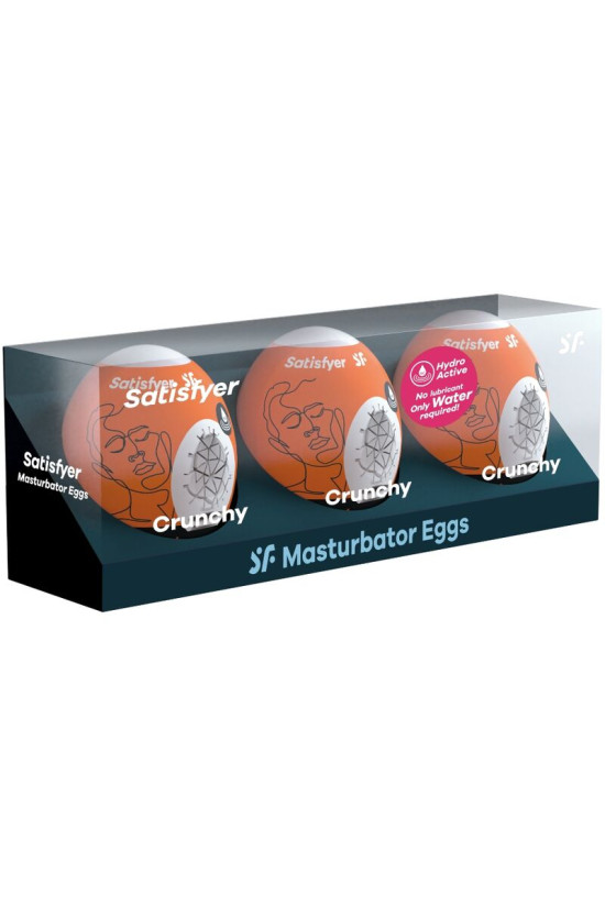 SATISFYER - 3 UOVA MASTURBATORI CRUNCHY