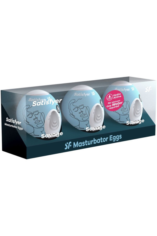 SATISFYER - 3 UOVA MASTURBATORI SAVAGE