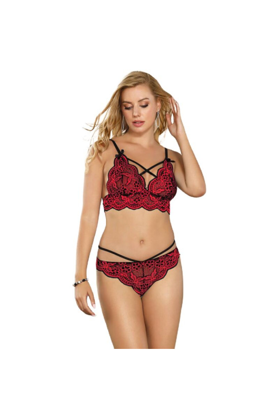 SUBBLIME - SET COMPLETO DUE PEZZI IN PIZZO E PANTALONE M/M