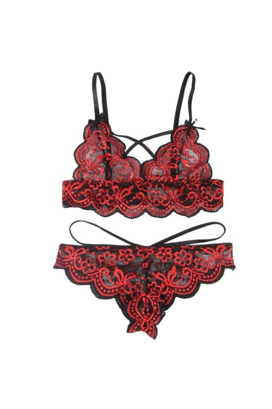 SUBBLIME - SET COMPLETO DUE PEZZI IN PIZZO E PANTALONE M/M