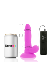 DIVERSIA - DILDO VIBRANTE FLESSIBILE VIOLA 17 CM -O- 3.3 CM