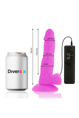 DIVERSIA - DILDO VIBRANTE FLESSIBILE VIOLA 18 CM -O- 4 CM