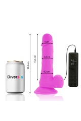 DIVERSIA - DILDO VIBRANTE FLESSIBILE VIOLA 20.5 CM -O- 4.2 CM