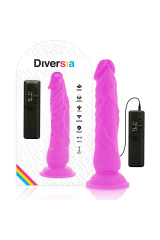 DIVERSIA - DILDO VIBRANTE FLESSIBILE VIOLA 21 CM -O- 4.9 CM